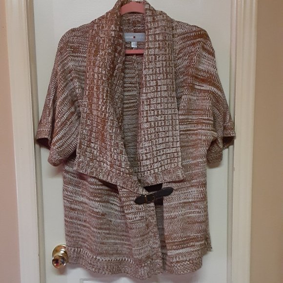 Avenue Sweaters - Avenue Studio Brown & Tan Sweater With Buckle